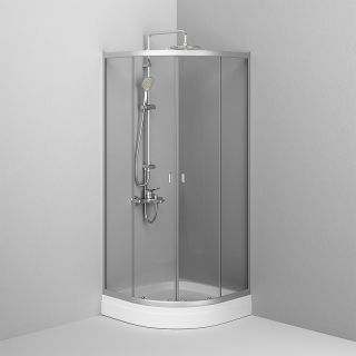 Душевой уголок AM.PM X-Joy Twin Slide 80х80 W88G-205-080MT64 профиль Хром матовый стекло прозрачное